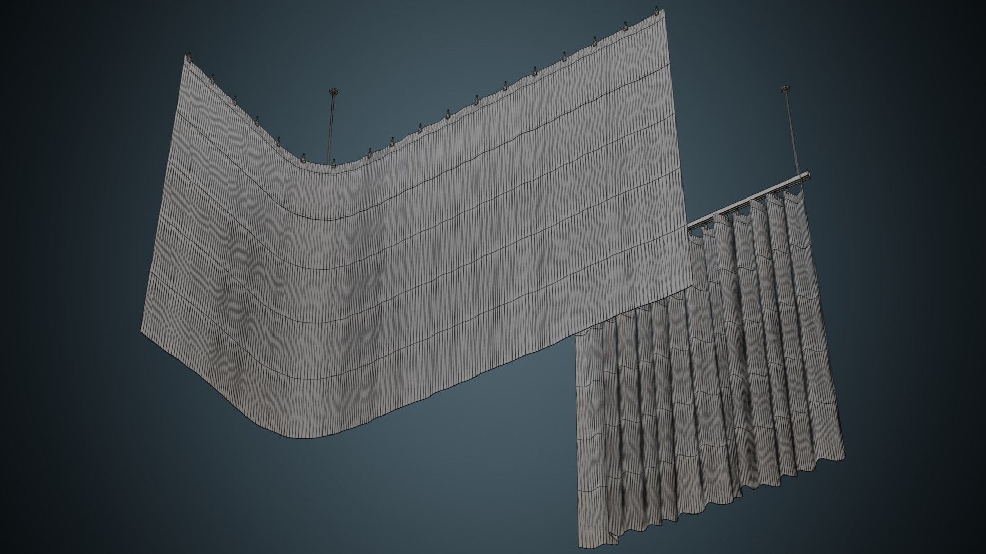 Medical Curtain 1B Low-poly 3D model_7