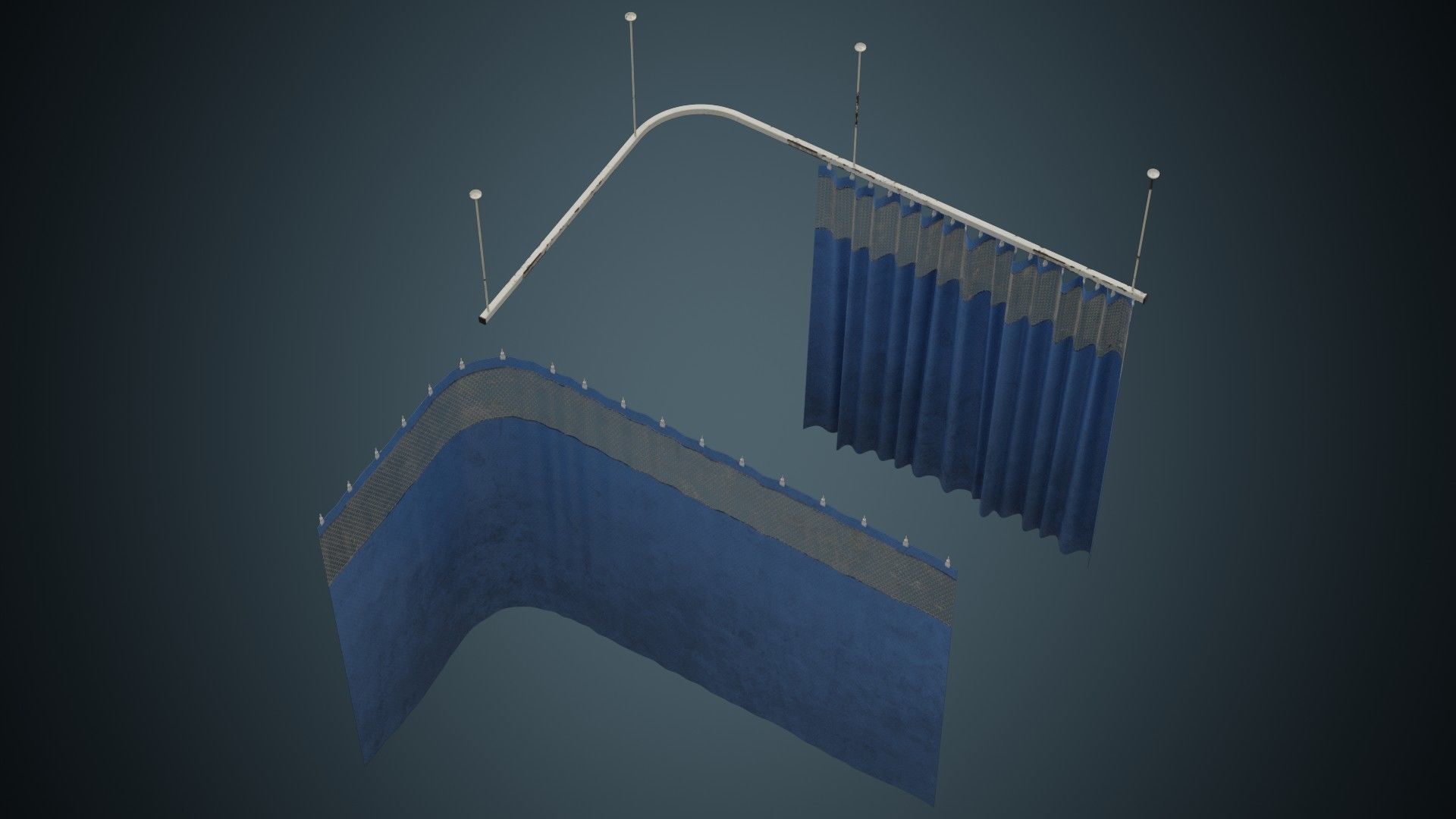 Medical Curtain 1B Low-poly 3D model_2