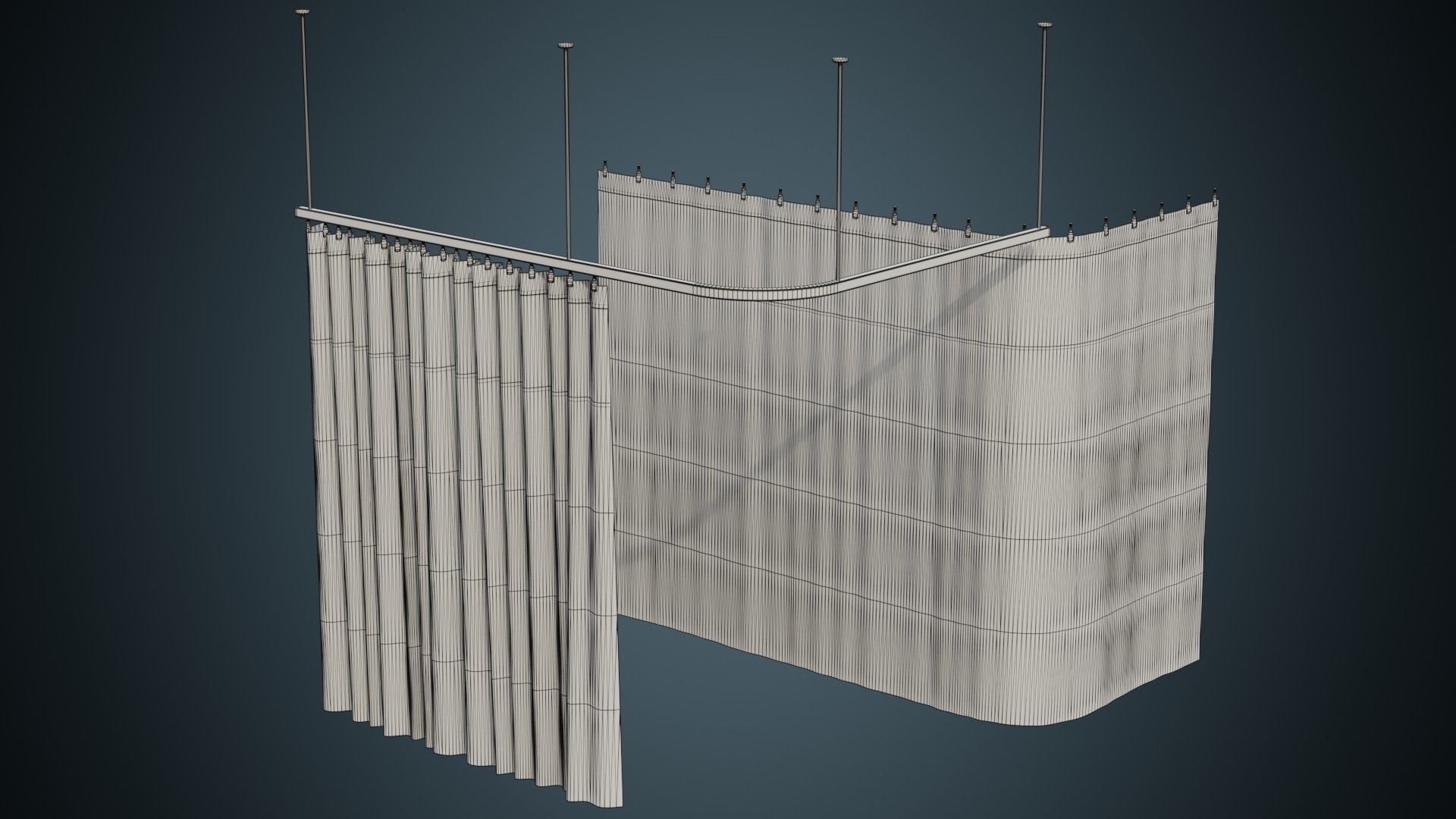 Medical Curtain 1B Low-poly 3D model_6