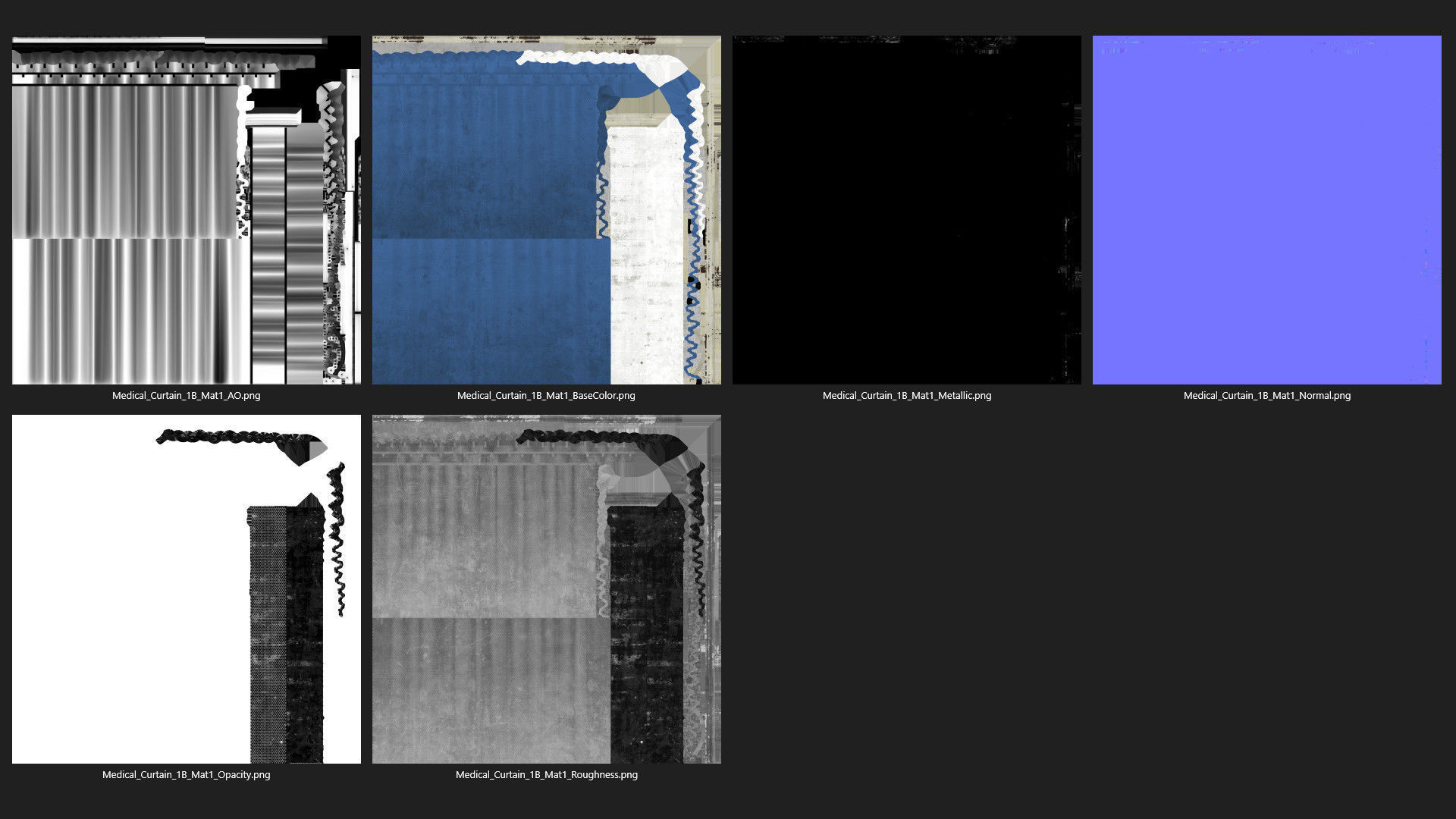 Medical Curtain 1B Low-poly 3D model_10