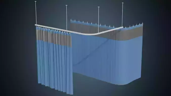 Medical Curtain 1 Basic Low-poly 3D model