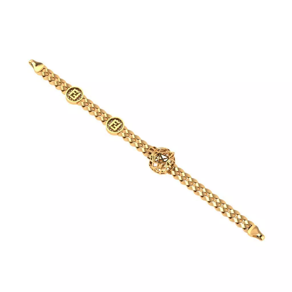 Direct casting tiger chain bracelet 3D model
