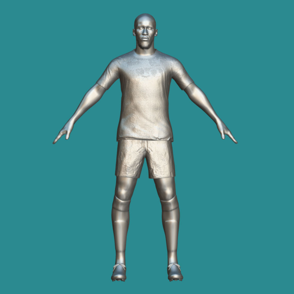 T-Pose Rigged Rudiger Real Madrid 23-24 3D model_3