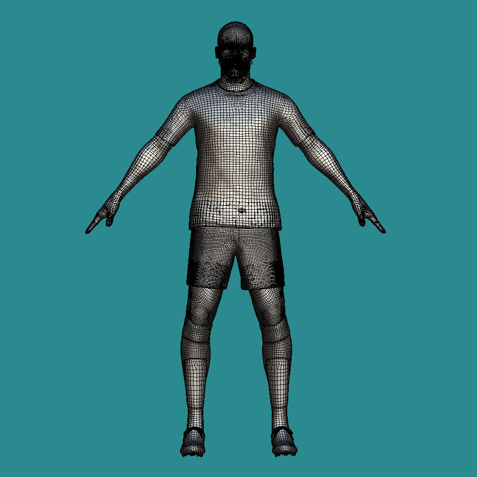 T-Pose Rigged Rudiger Real Madrid 23-24 3D model_6