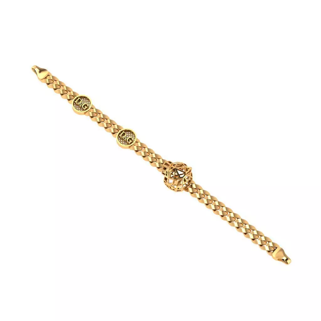 Direct casting tiger chain bracelet 3D model