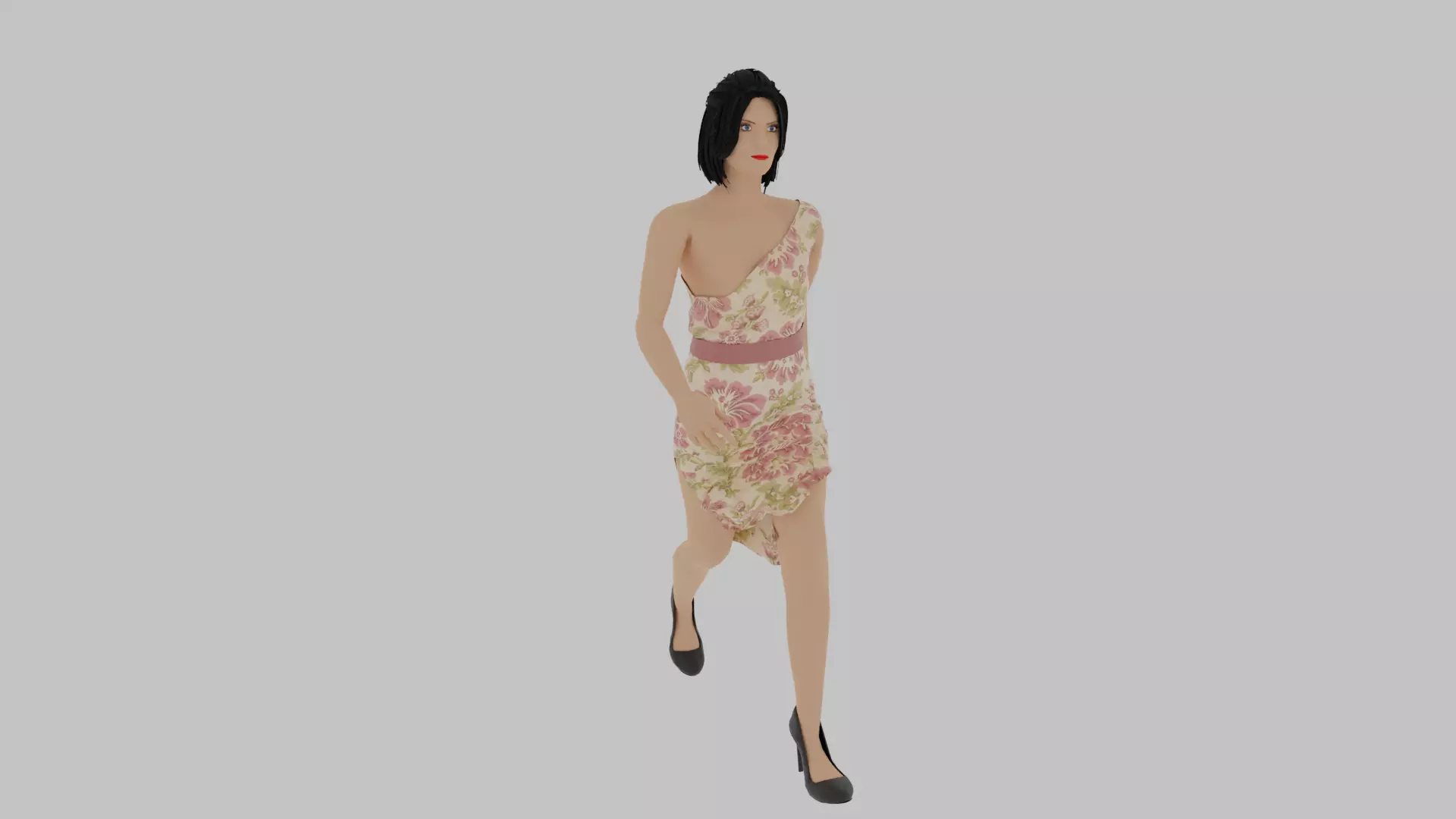 Woman Walking Animation Low-poly 3D model