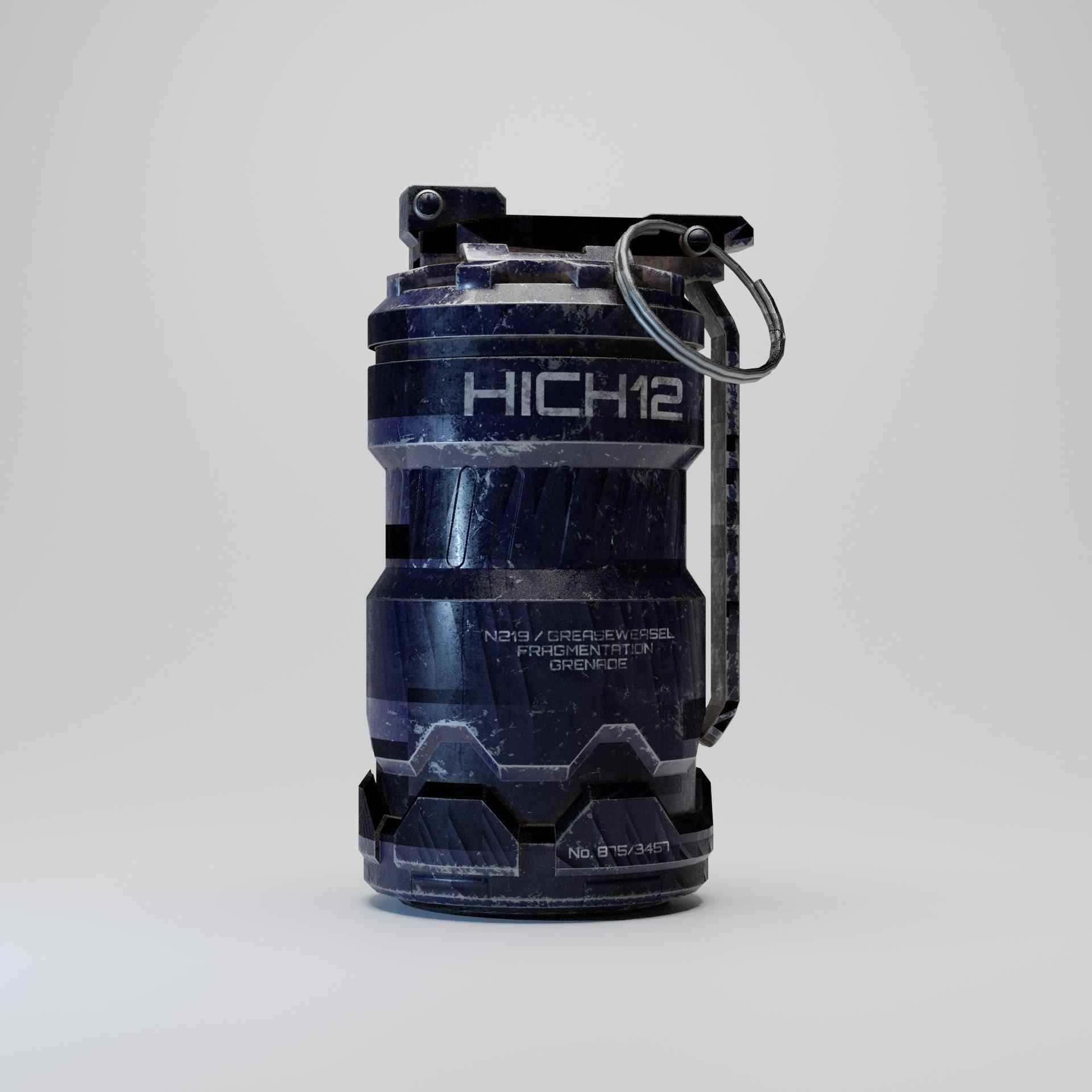 AAA Game Ready Grenade made in blender Low-poly 3D model_1