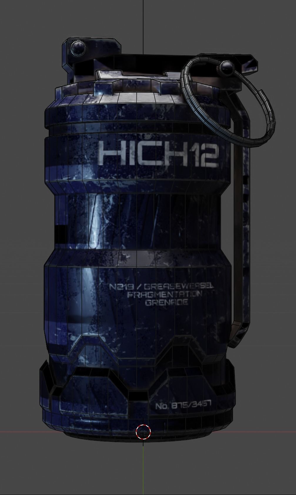 AAA Game Ready Grenade made in blender Low-poly 3D model_3