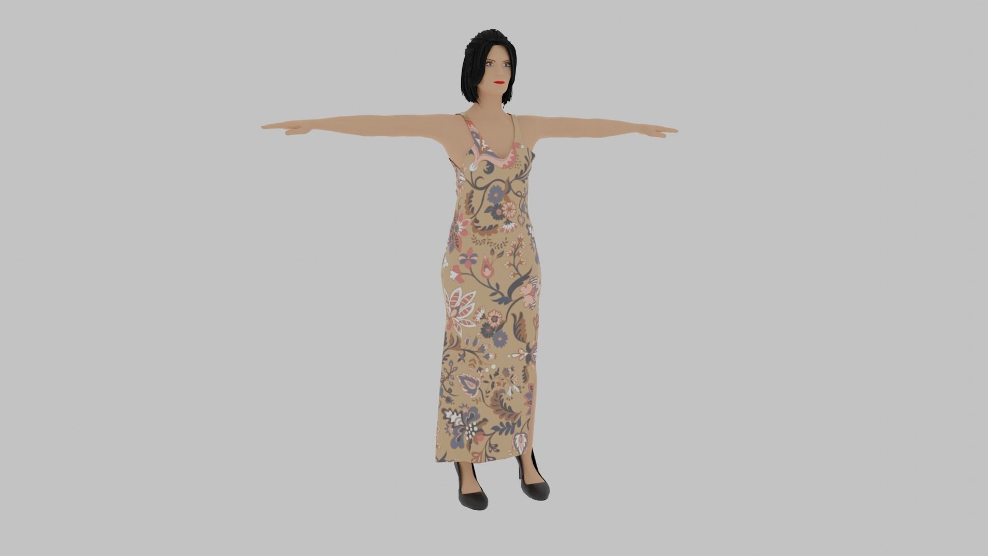 Woman  Low-poly 3D model_4