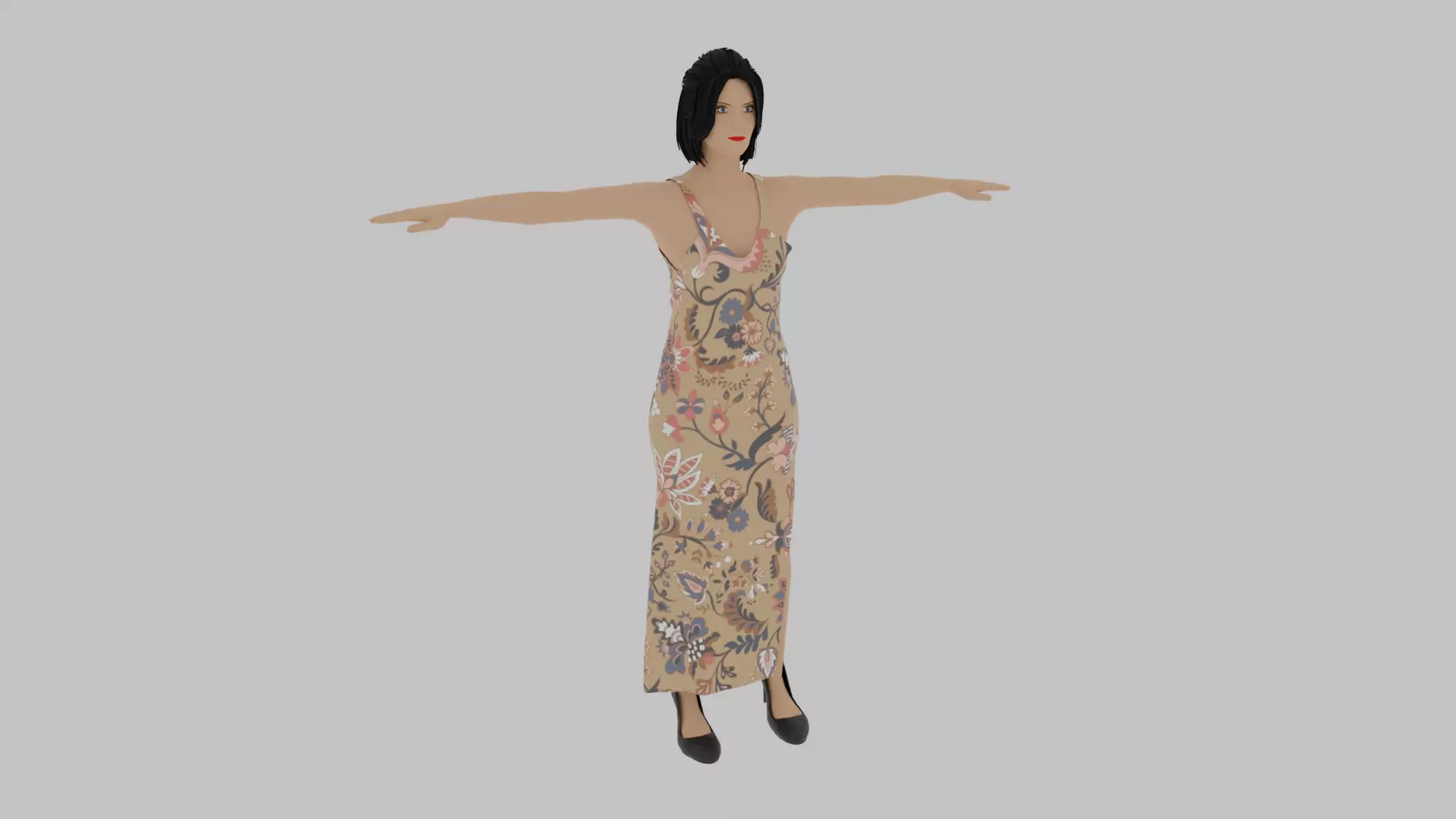 Woman  Low-poly 3D model_0