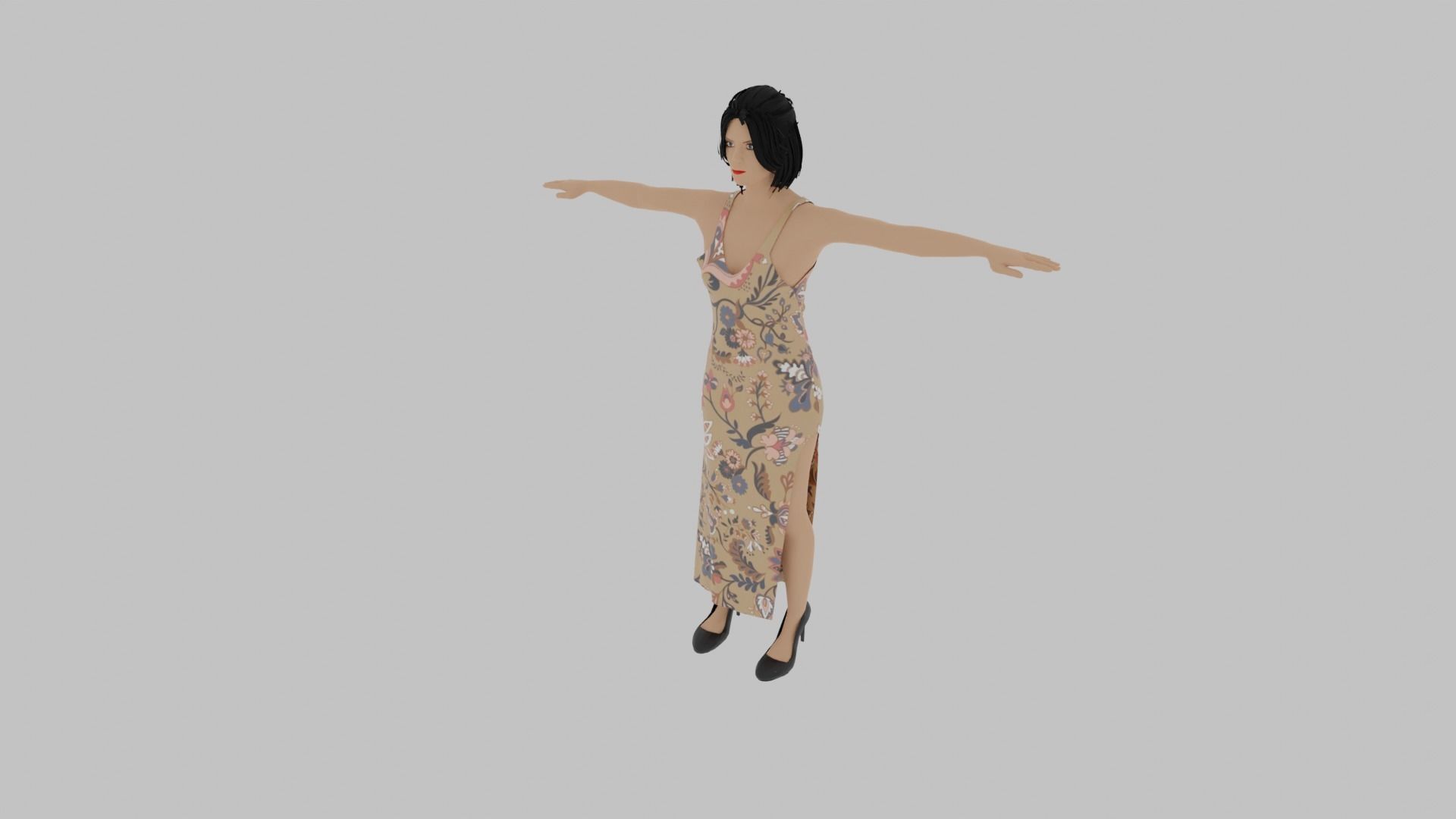Woman  Low-poly 3D model_2