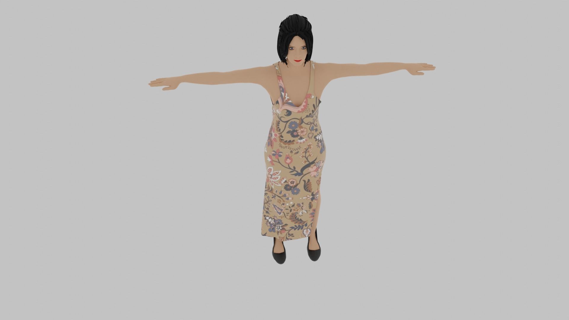 Woman  Low-poly 3D model_6