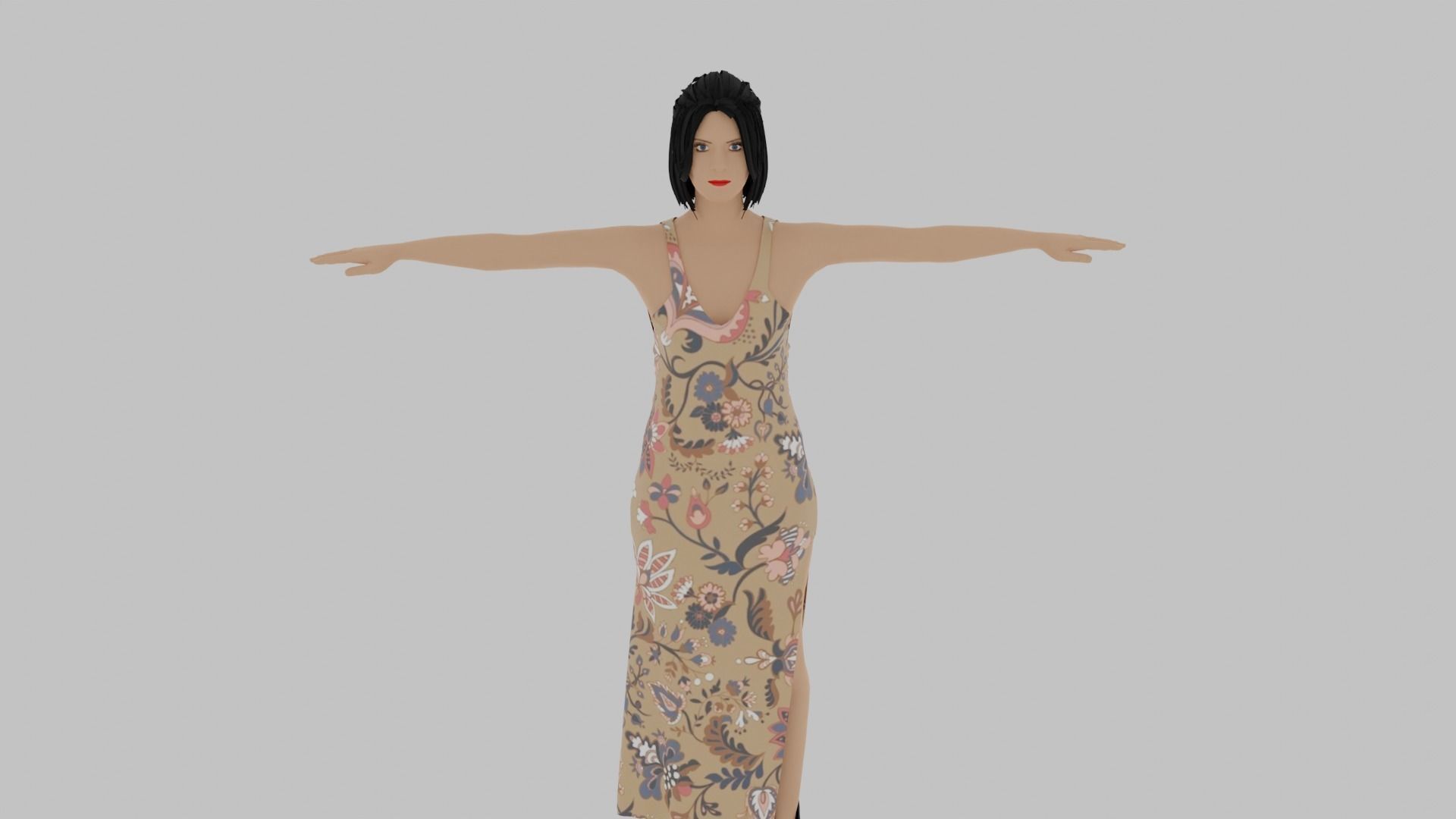 Woman  Low-poly 3D model_1