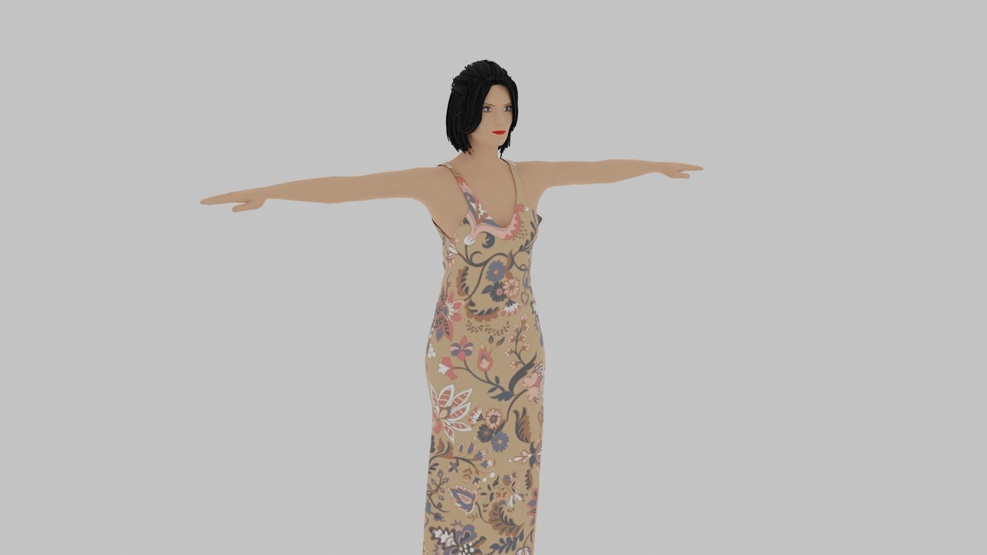 Woman  Low-poly 3D model_7