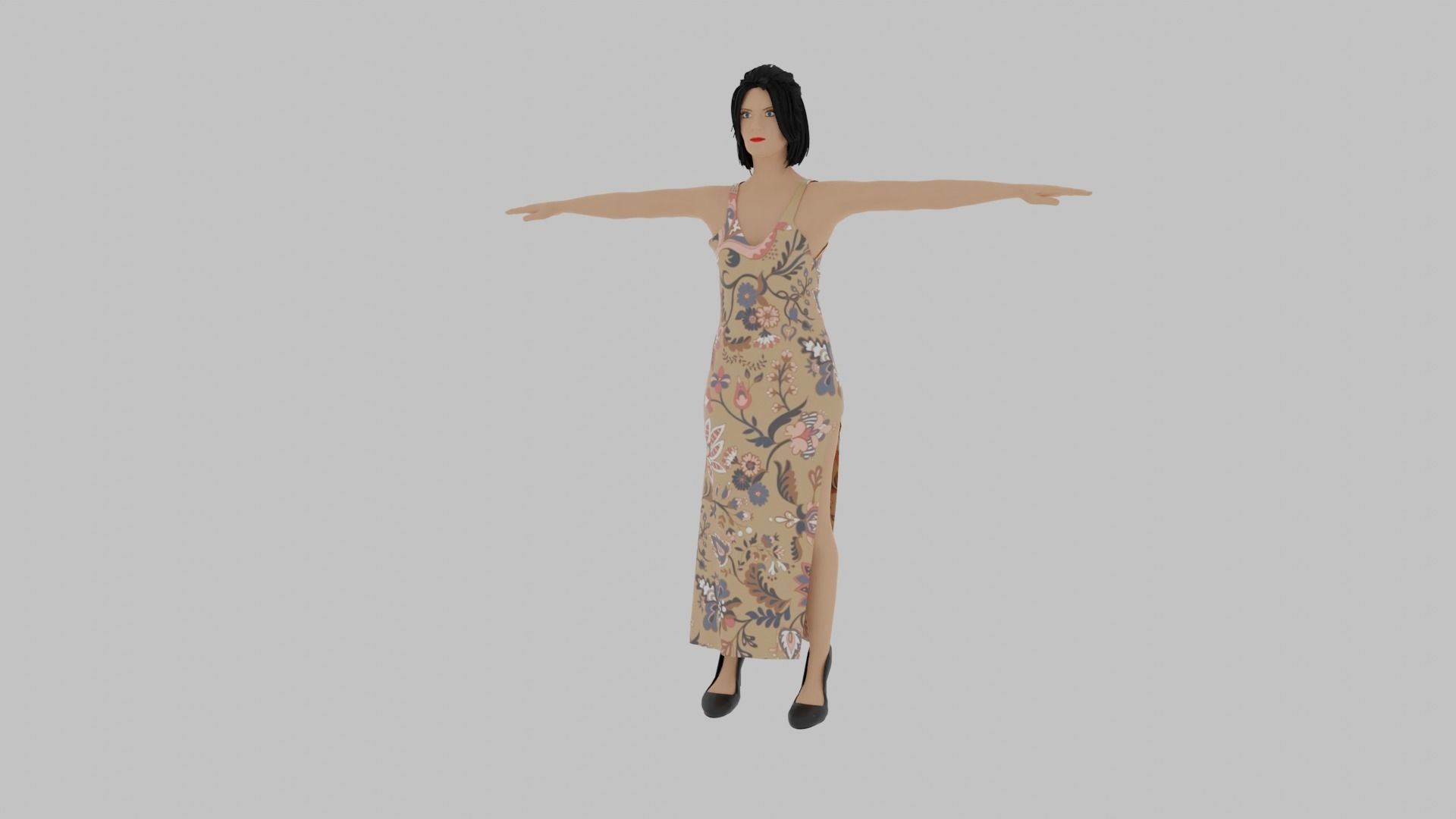 Woman  Low-poly 3D model_5
