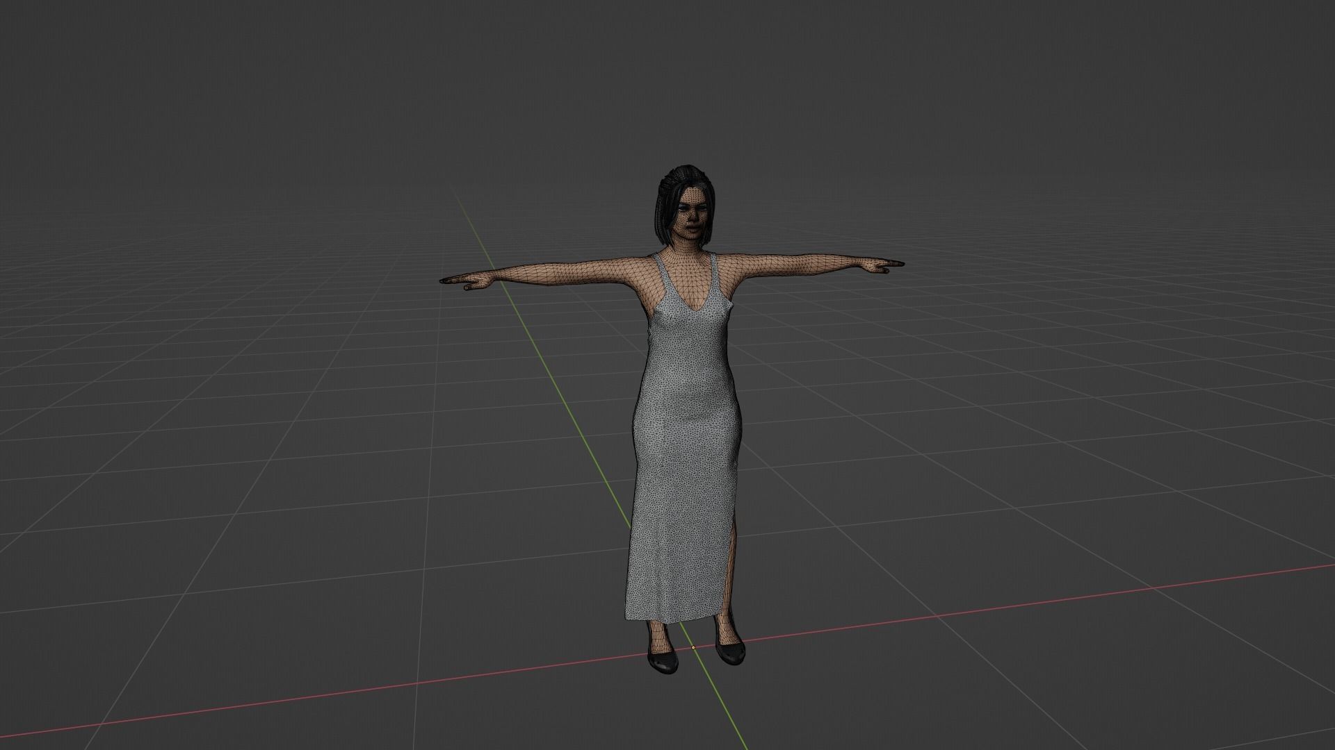 Woman  Low-poly 3D model_8