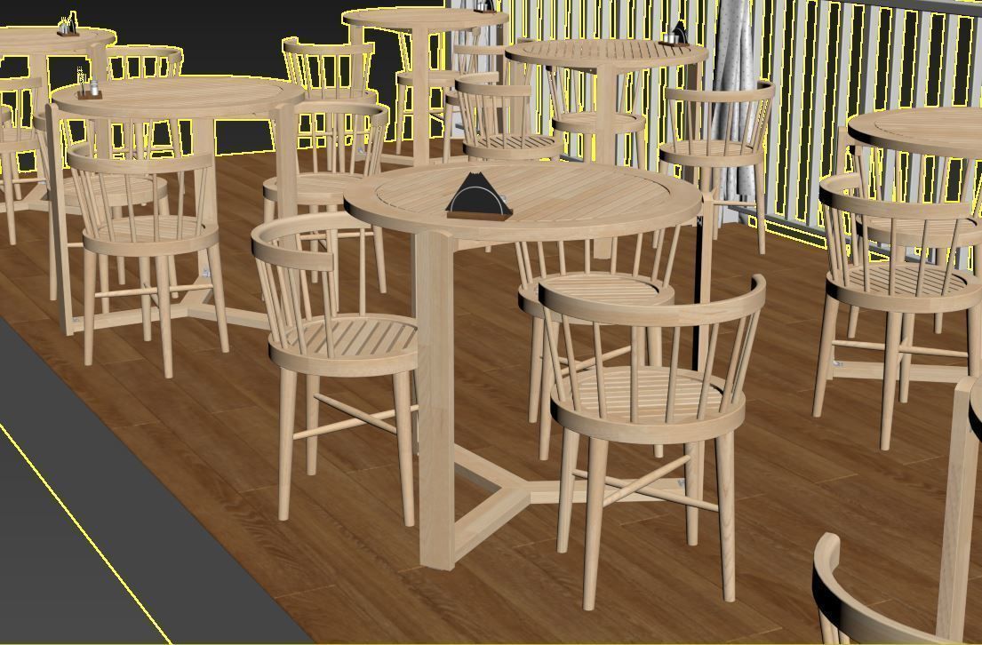 Summer Cafe 3D model_22