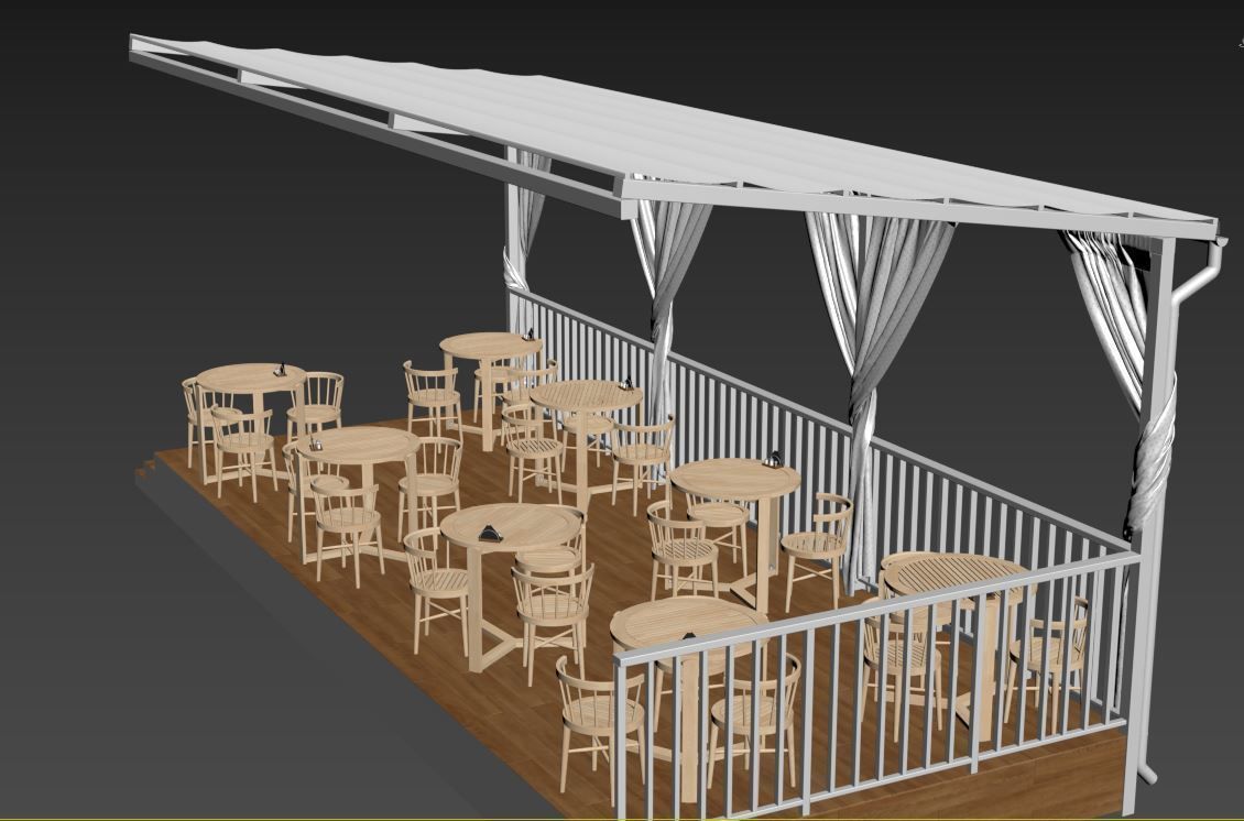 Summer Cafe 3D model_20