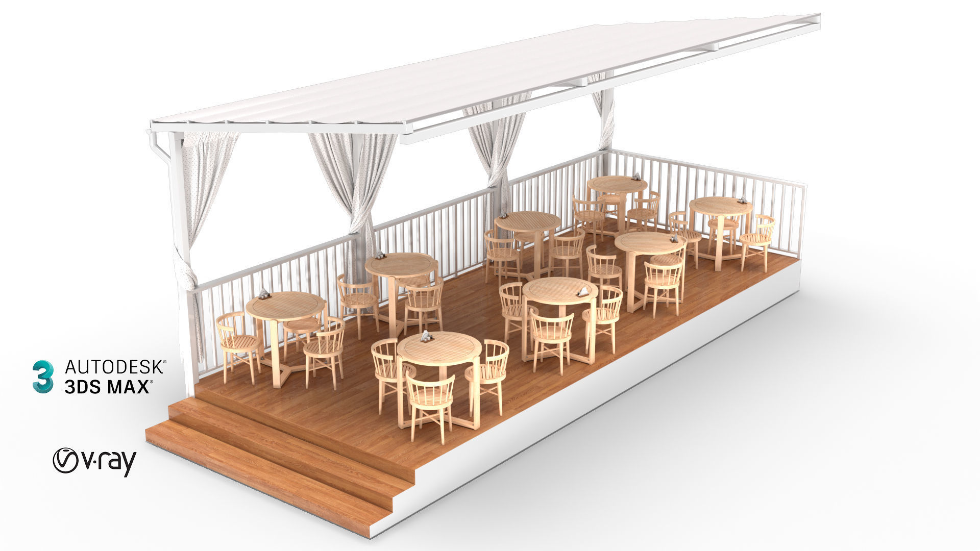 Summer Cafe 3D model_1
