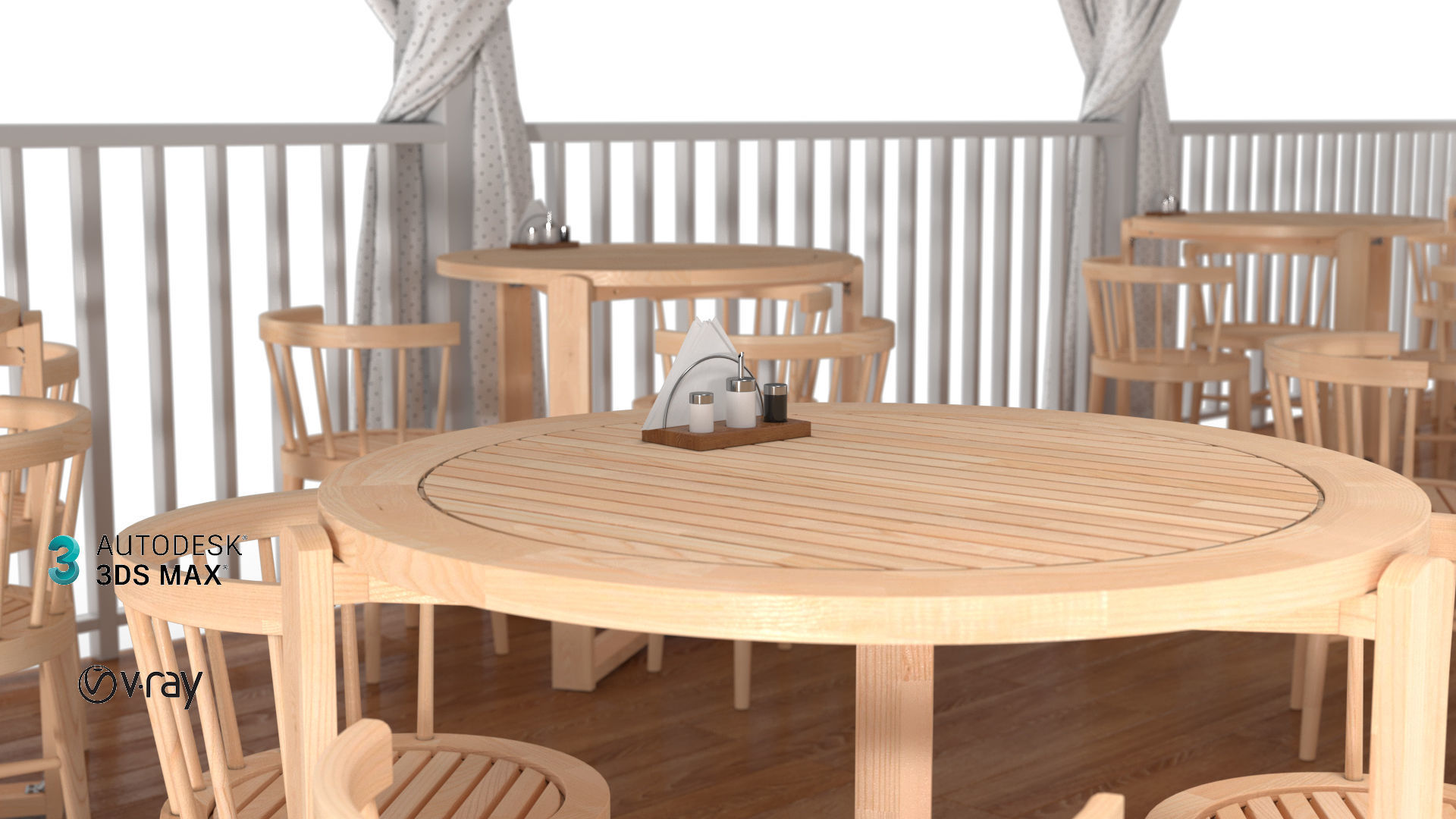 Summer Cafe 3D model_4