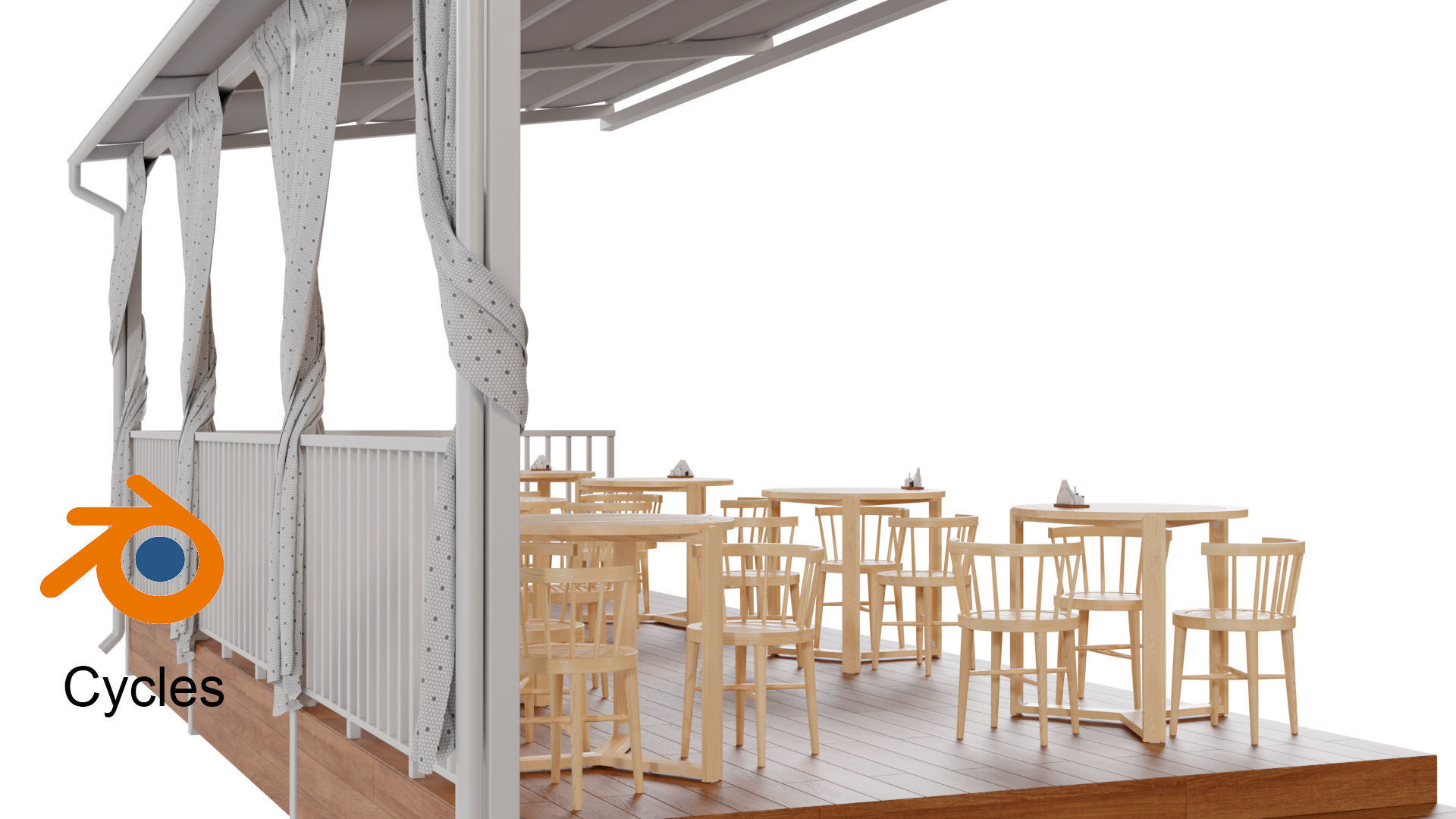 Summer Cafe 3D model_9