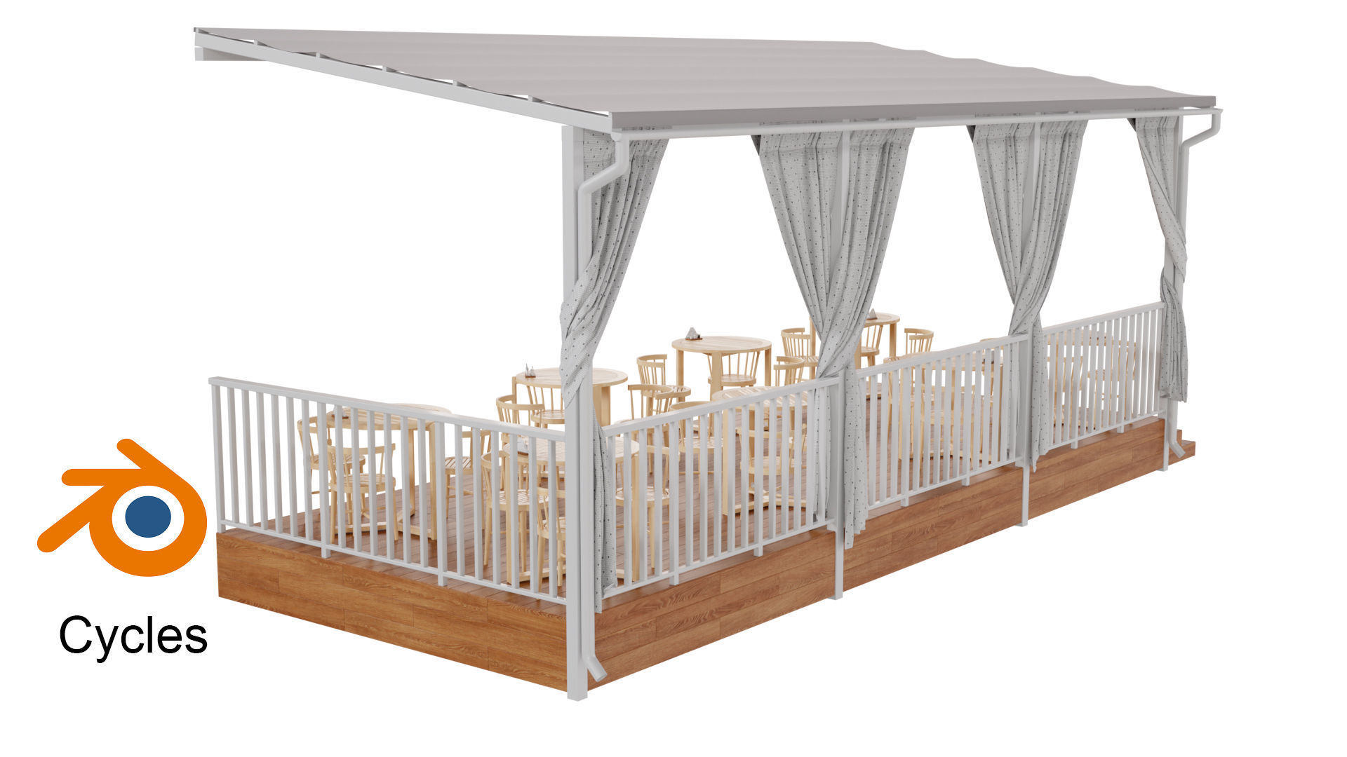 Summer Cafe 3D model_8