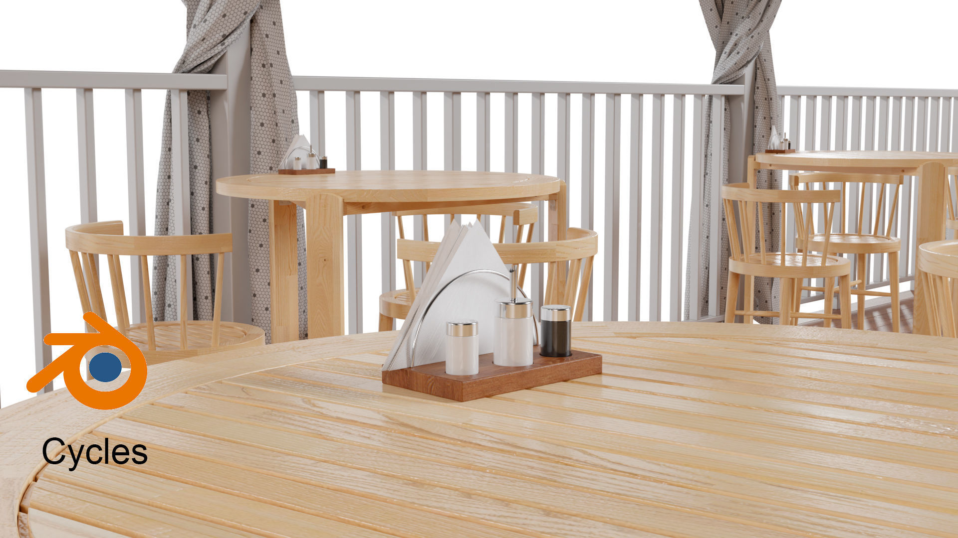 Summer Cafe 3D model_6