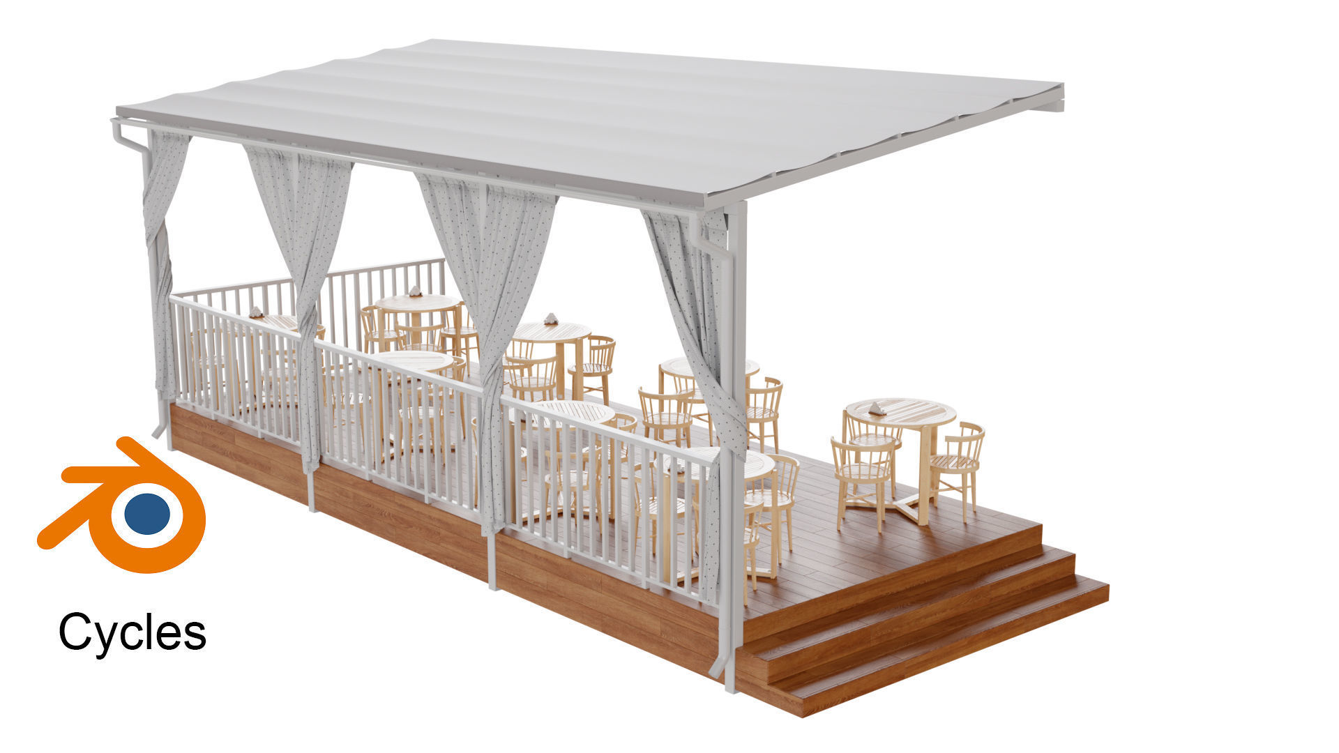 Summer Cafe 3D model_7