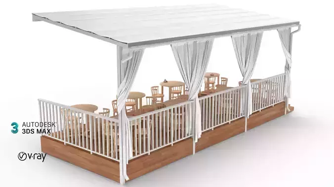 Summer Cafe 3D model