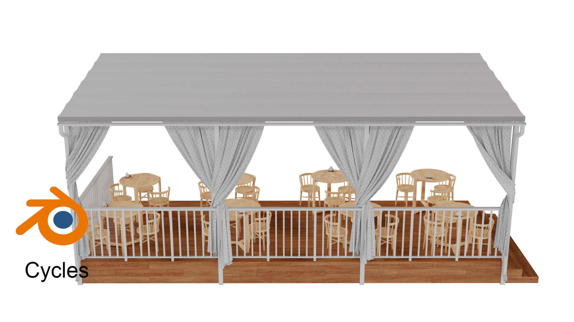 Summer Cafe 3D model_10