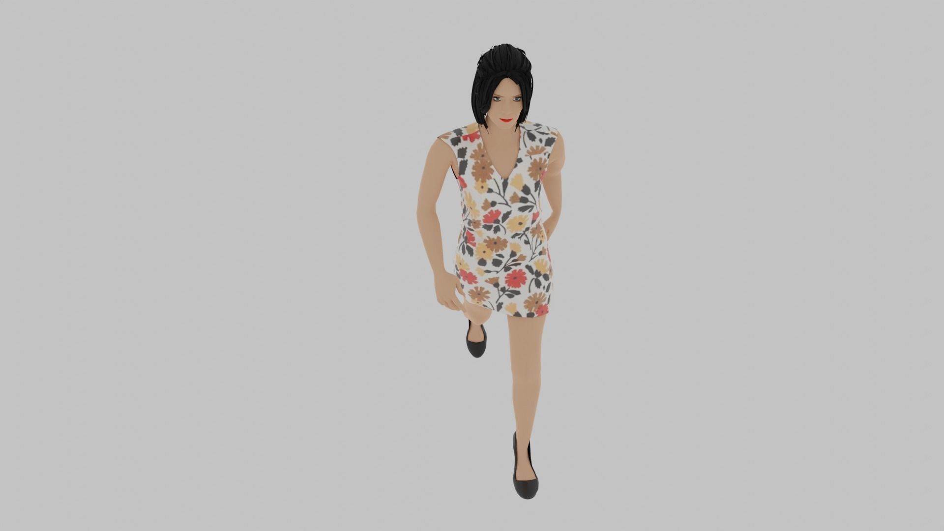 Woman Walking Animation Low-poly 3D model_6