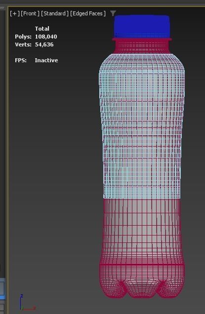 Aquarius bottle 400ml Low-poly 3D model_7