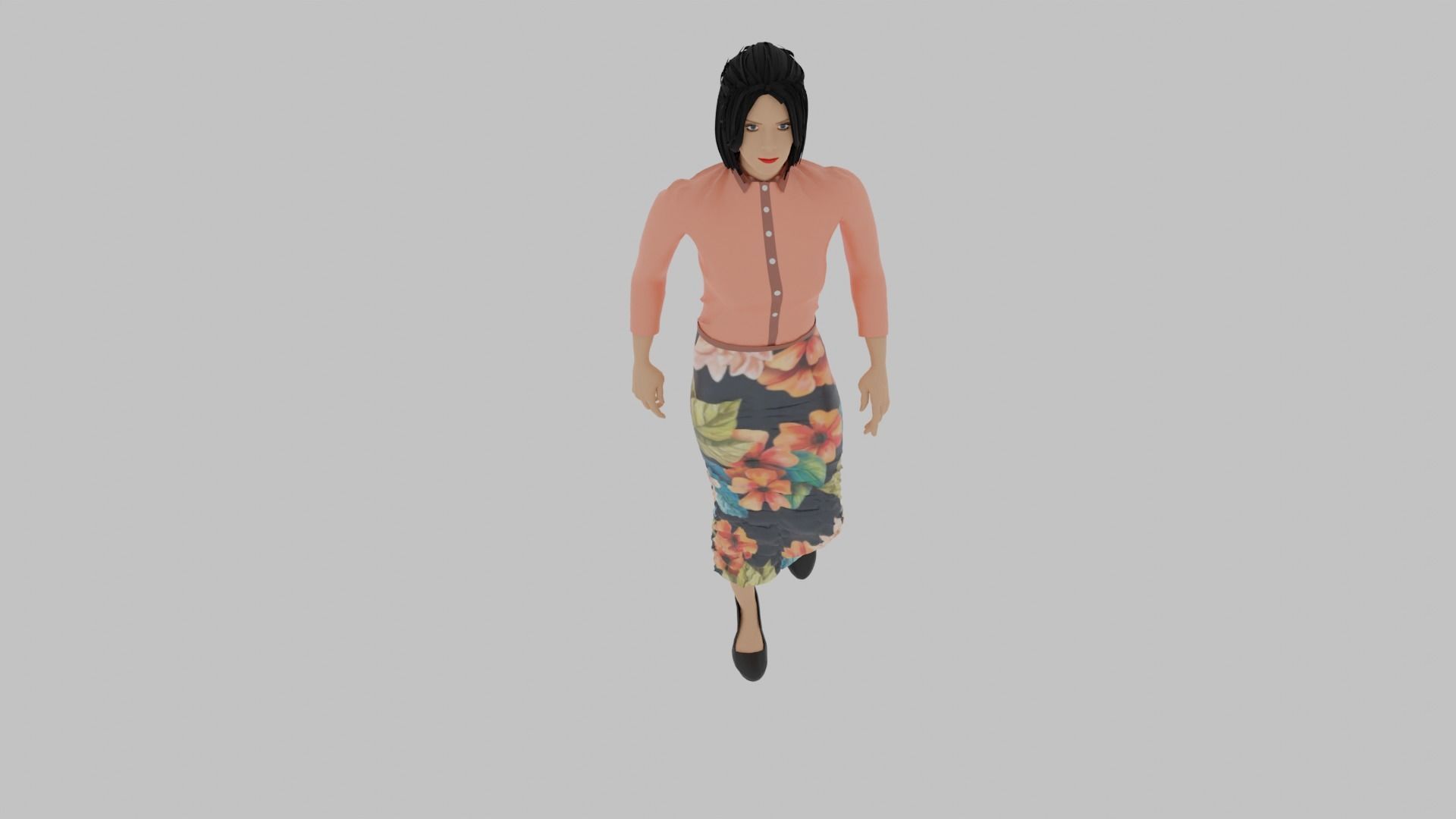 Woman Walking Animation Low-poly 3D model_6