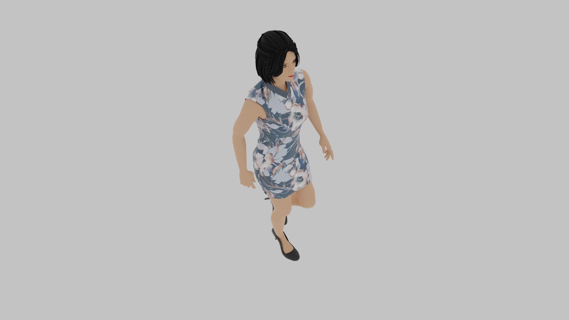 Woman Walking Animation Low-poly 3D model_3