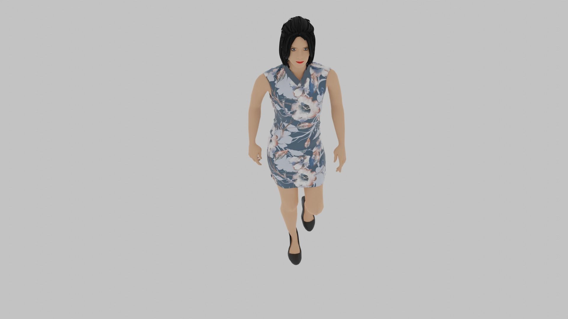 Woman Walking Animation Low-poly 3D model_6