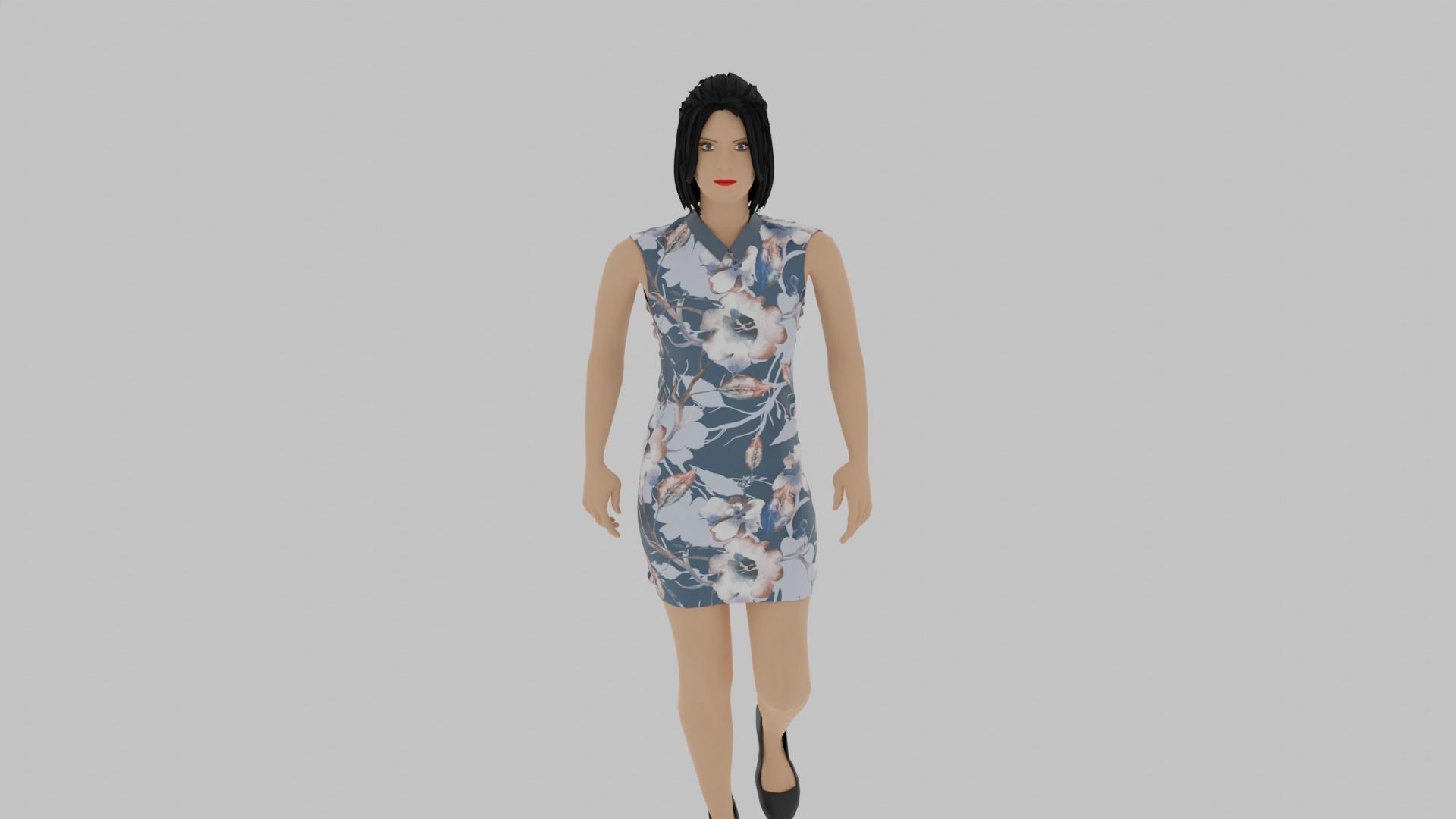Woman Walking Animation Low-poly 3D model_2