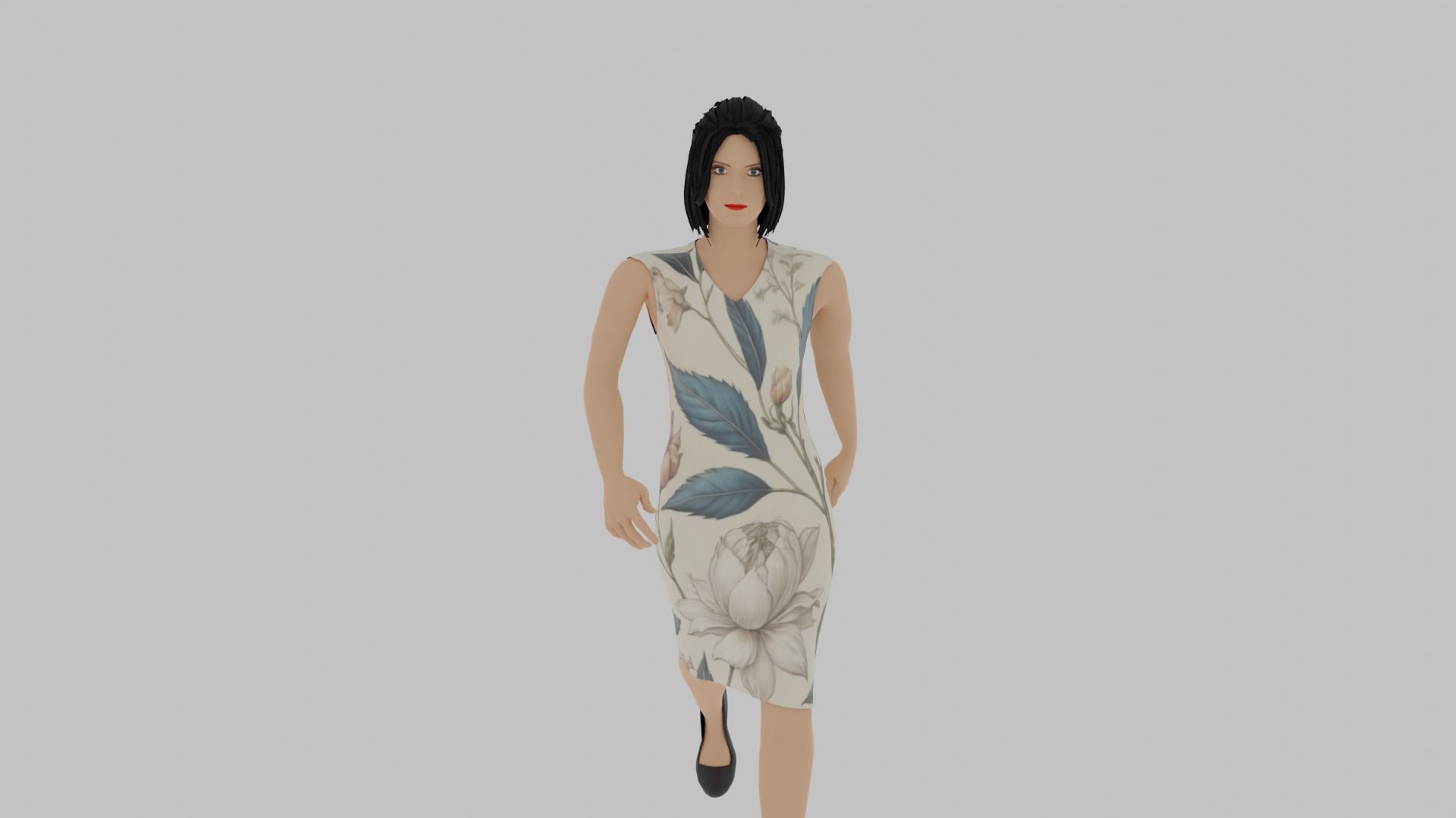 Woman Walking Animation Low-poly 3D model_2