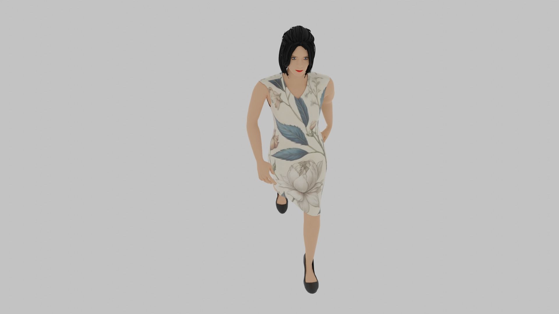 Woman Walking Animation Low-poly 3D model_6