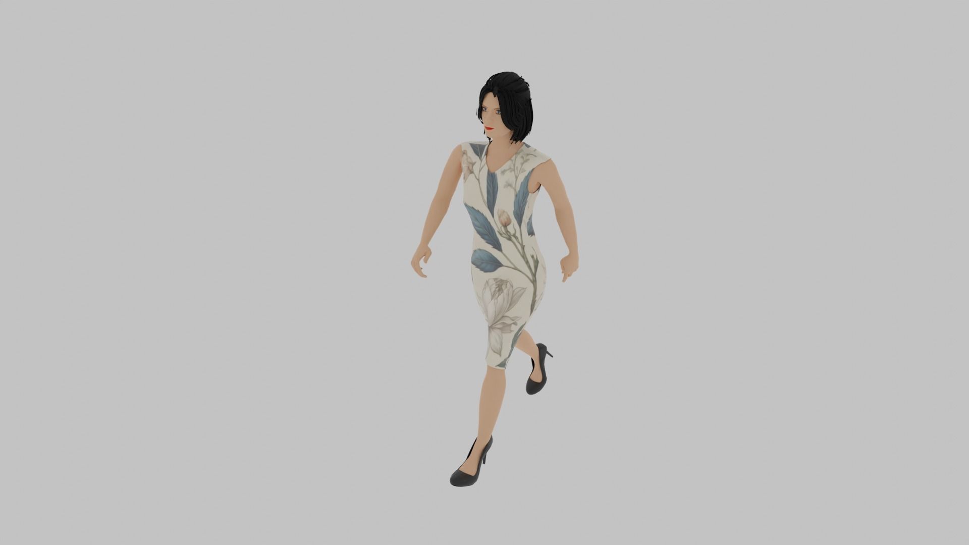 Woman Walking Animation Low-poly 3D model_3