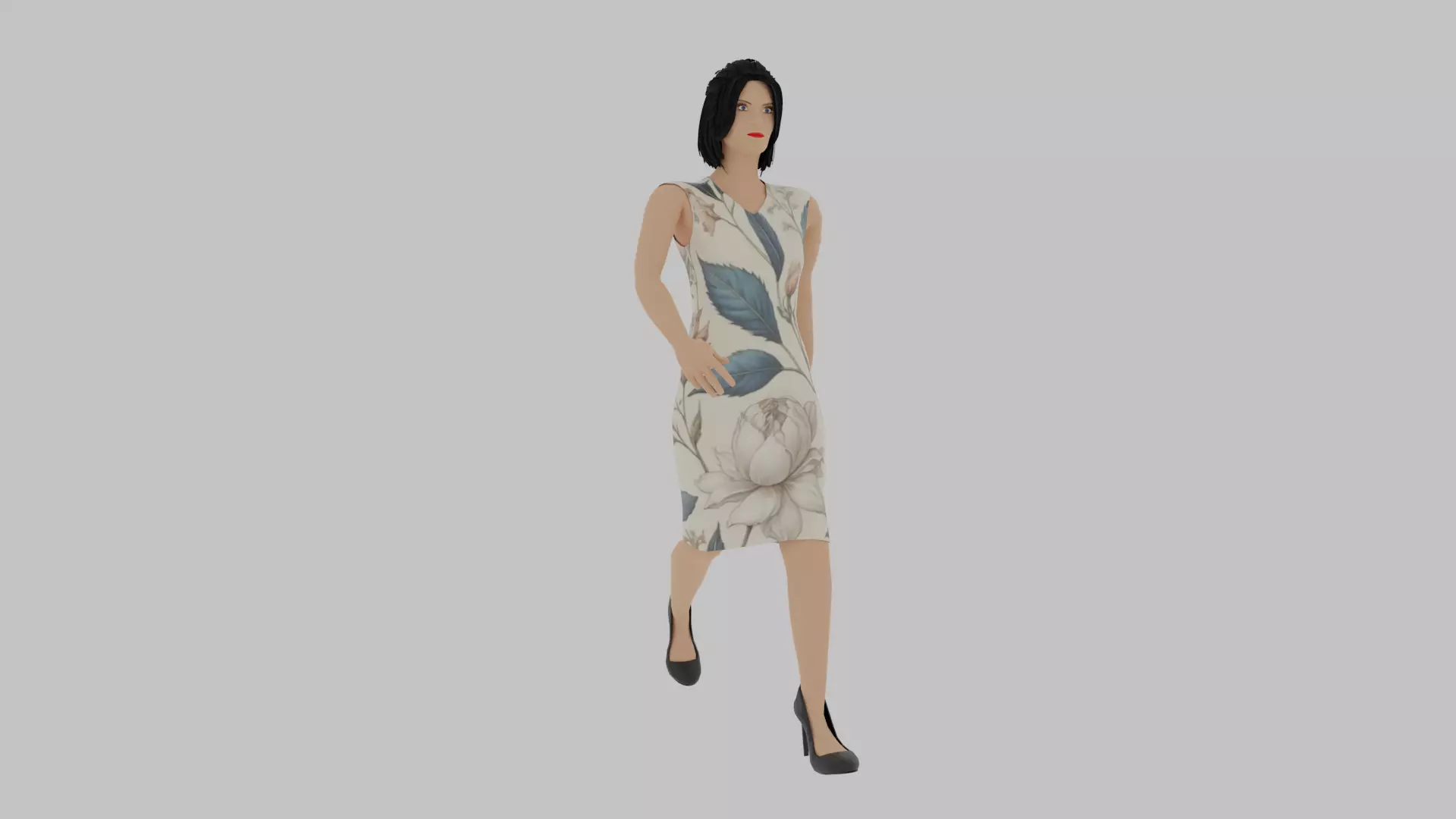 Woman Walking Animation Low-poly 3D model_0