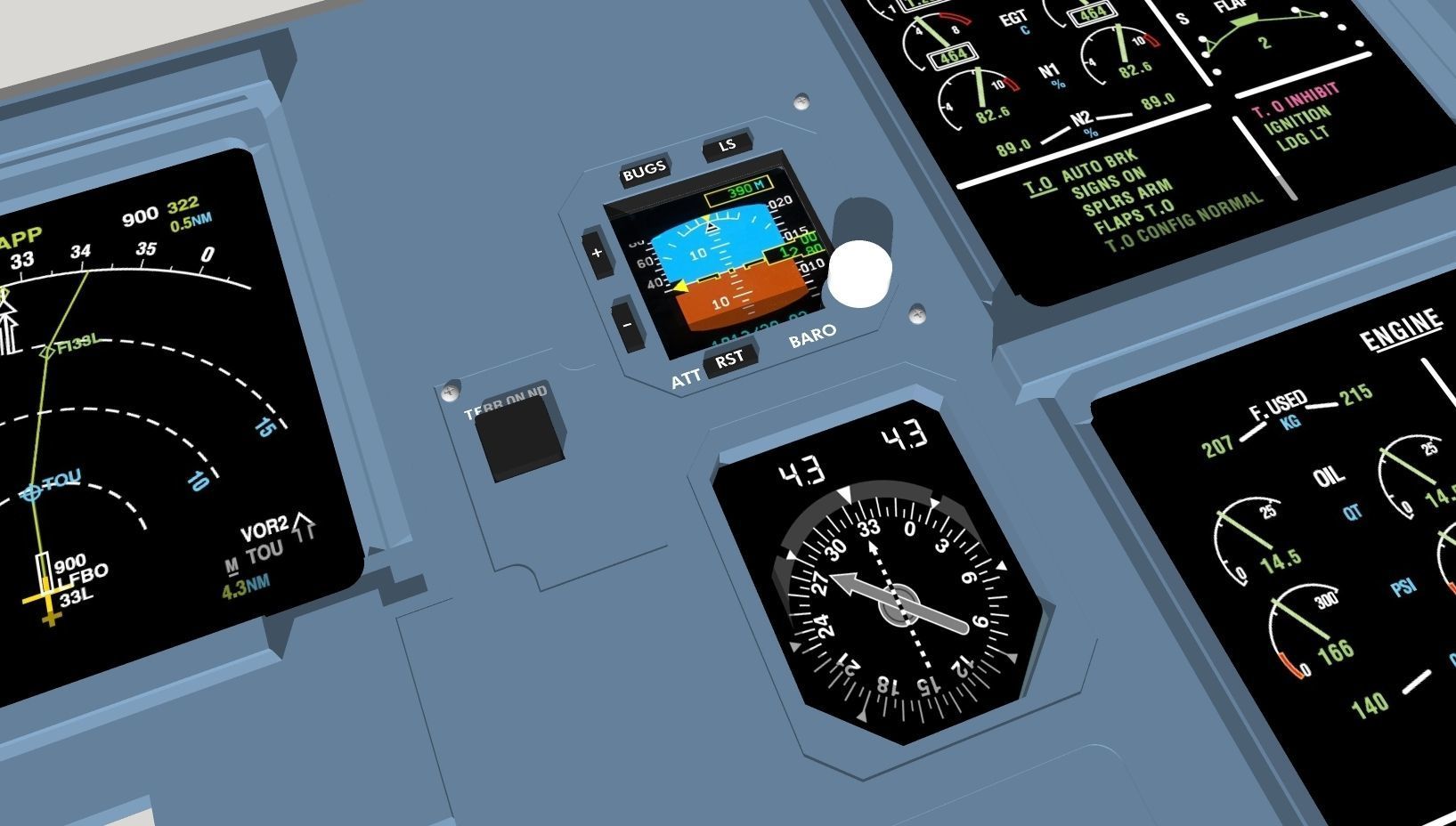 A320 MIP Main Instrument Panel 3D print model_3