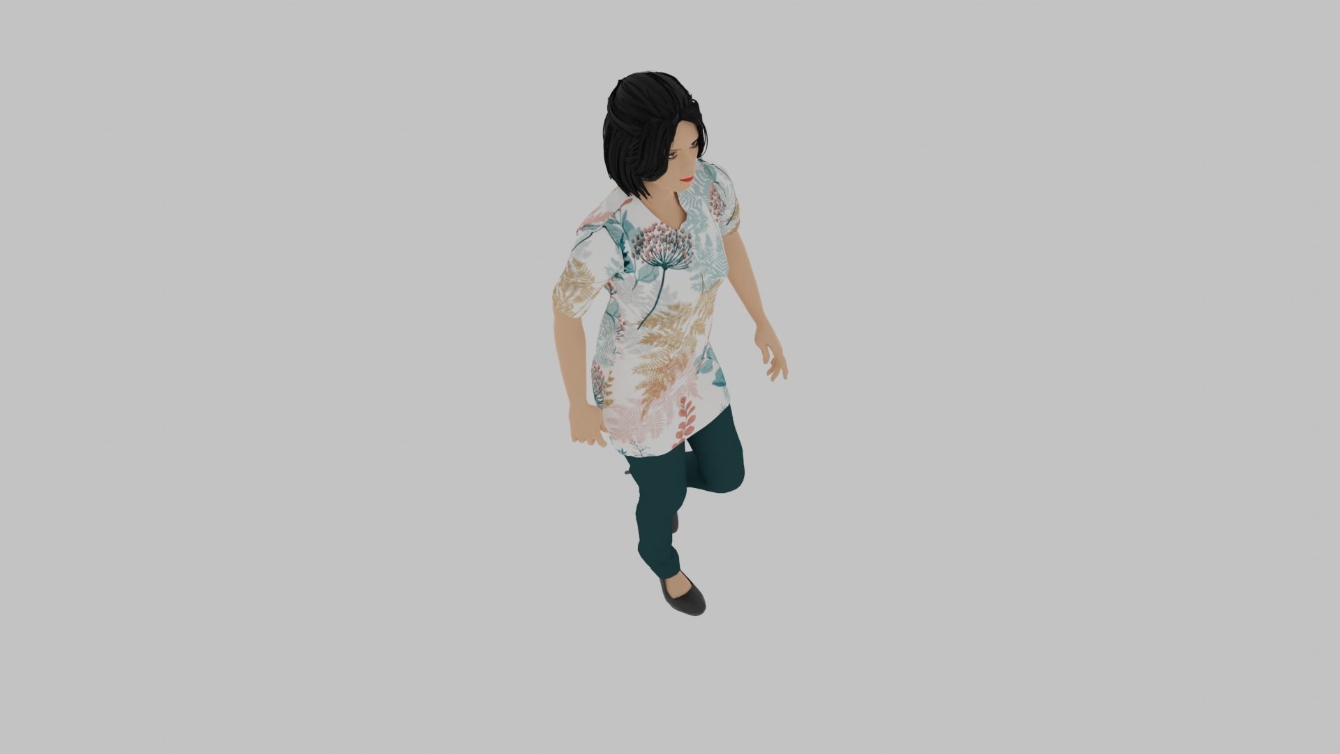 Woman Walking Animation Low-poly 3D model_3