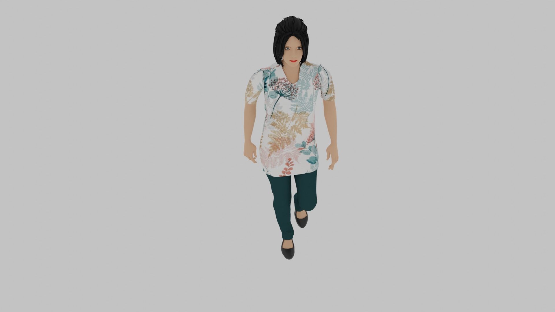 Woman Walking Animation Low-poly 3D model_6