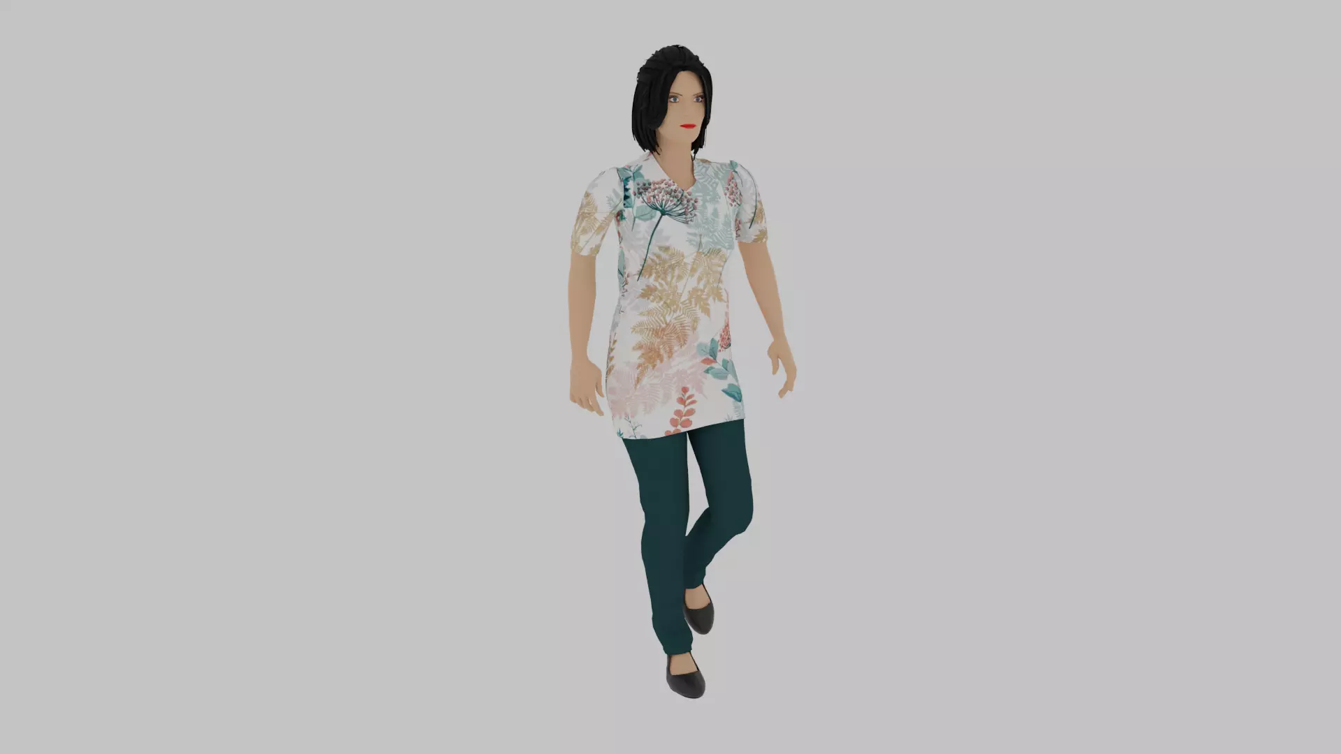 Woman Walking Animation Low-poly 3D model_0