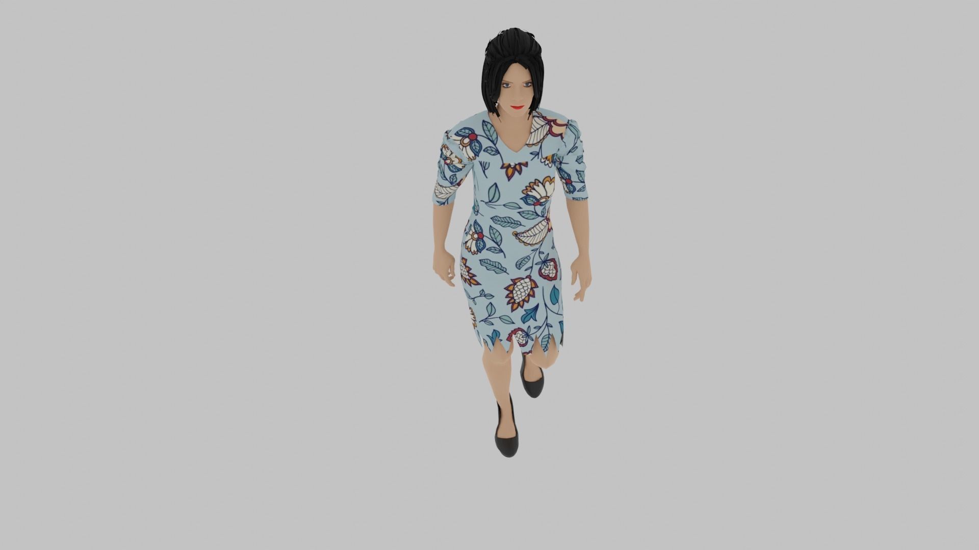 Woman Walking Animation Low-poly 3D model_6