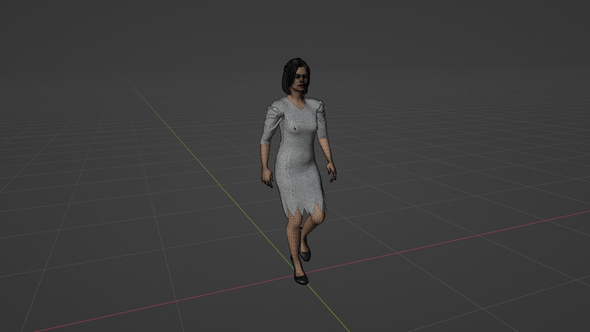 Woman Walking Animation Low-poly 3D model_8