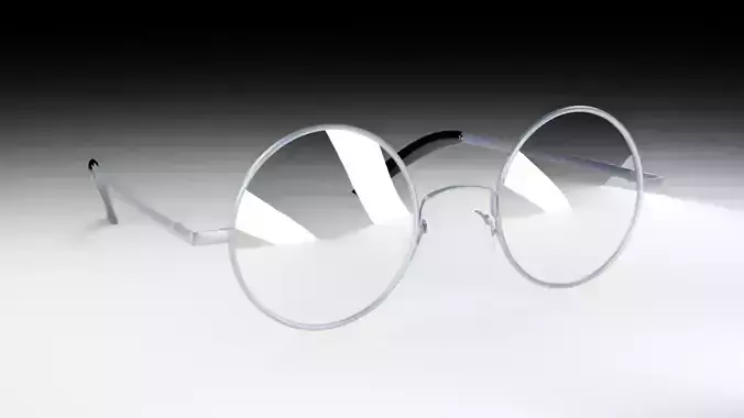 Round glasses Low-poly 3D model