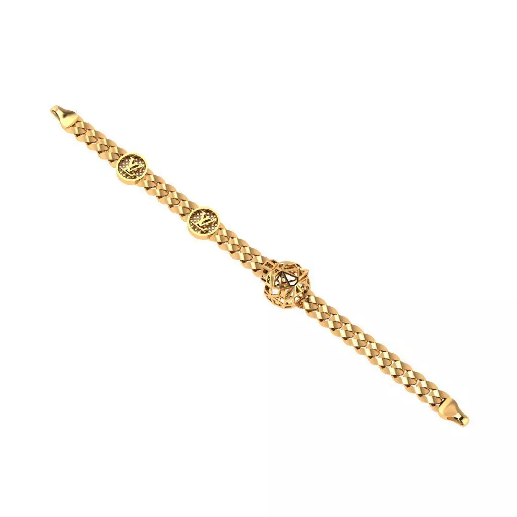 Direct casting tiger chain bracelet 3D model