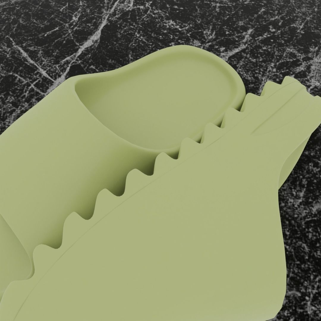 ADIDAS YEEZY SLIPPER - GREEN Low-poly 3D model_8