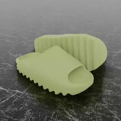 ADIDAS YEEZY SLIPPER - GREEN Low-poly 3D model